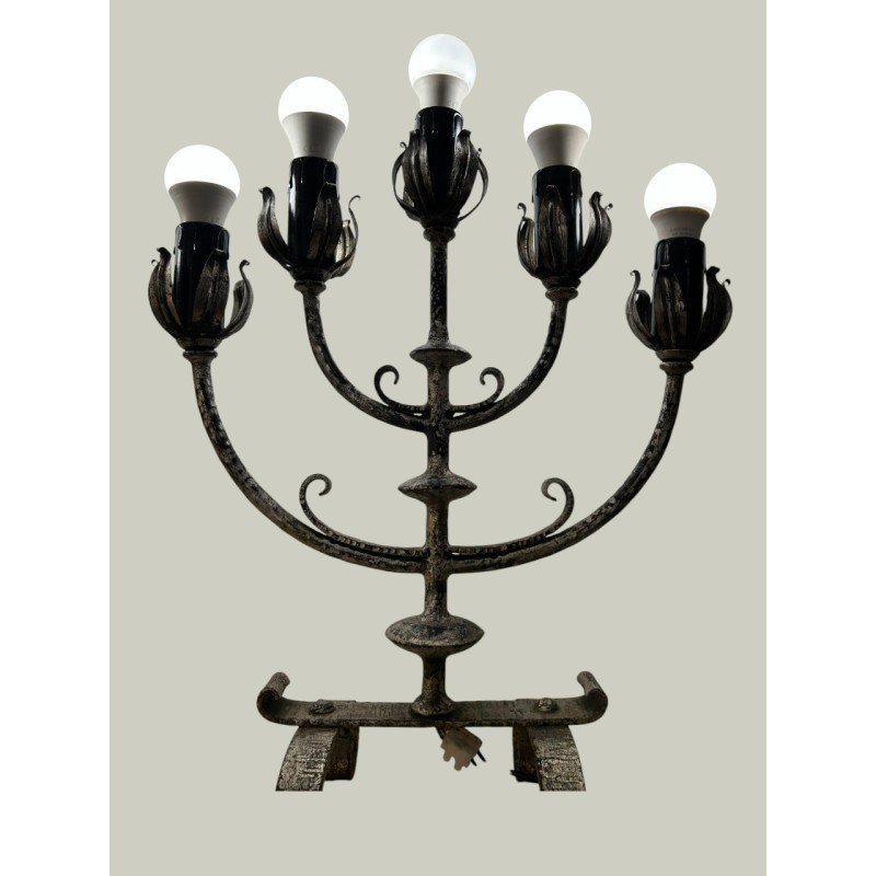 CANDELABRO PLATA Y NEGRO