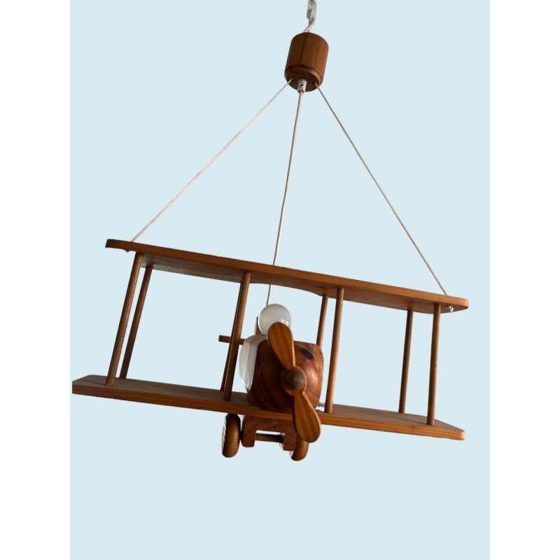 LAMPARA AVION MADERA