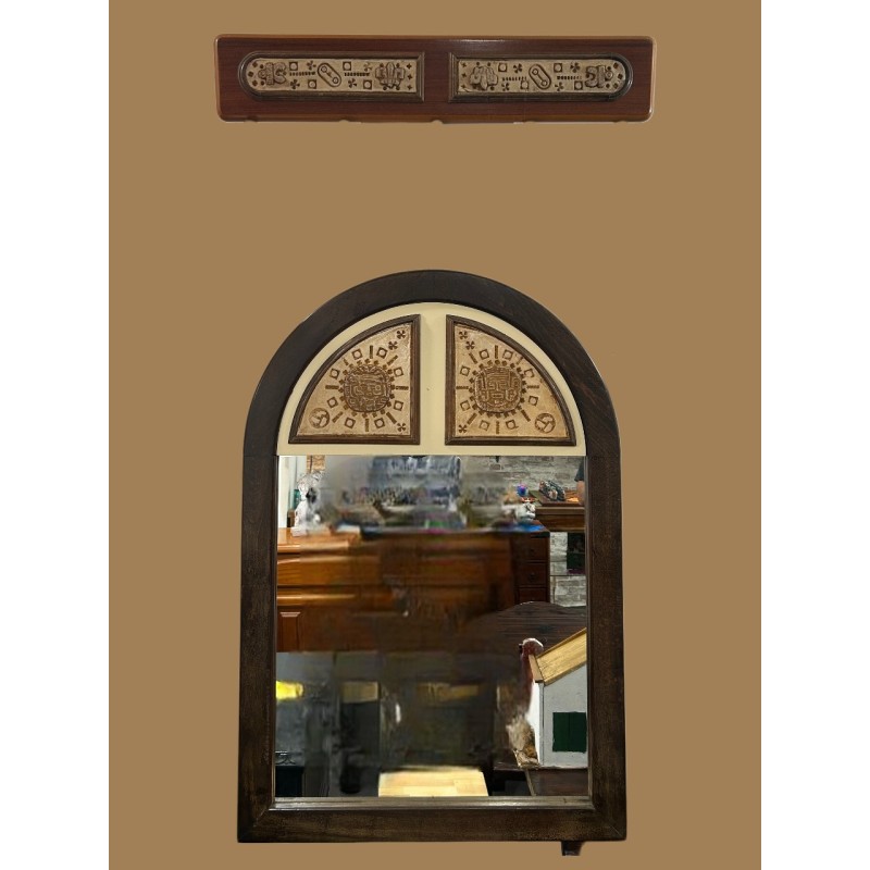 CONJUNTO PERCHERO Y ESPEJO AZTECA