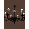 LAMPARA HIERRO FORJADO 6 LUCES